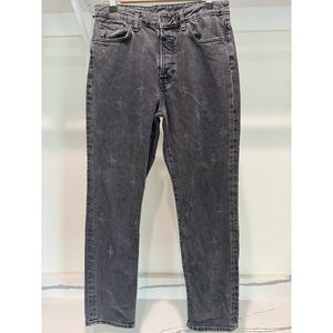 &Denim Rhinestone Jeans Size 30 Vintage Fit High Waist Straight Leg‎